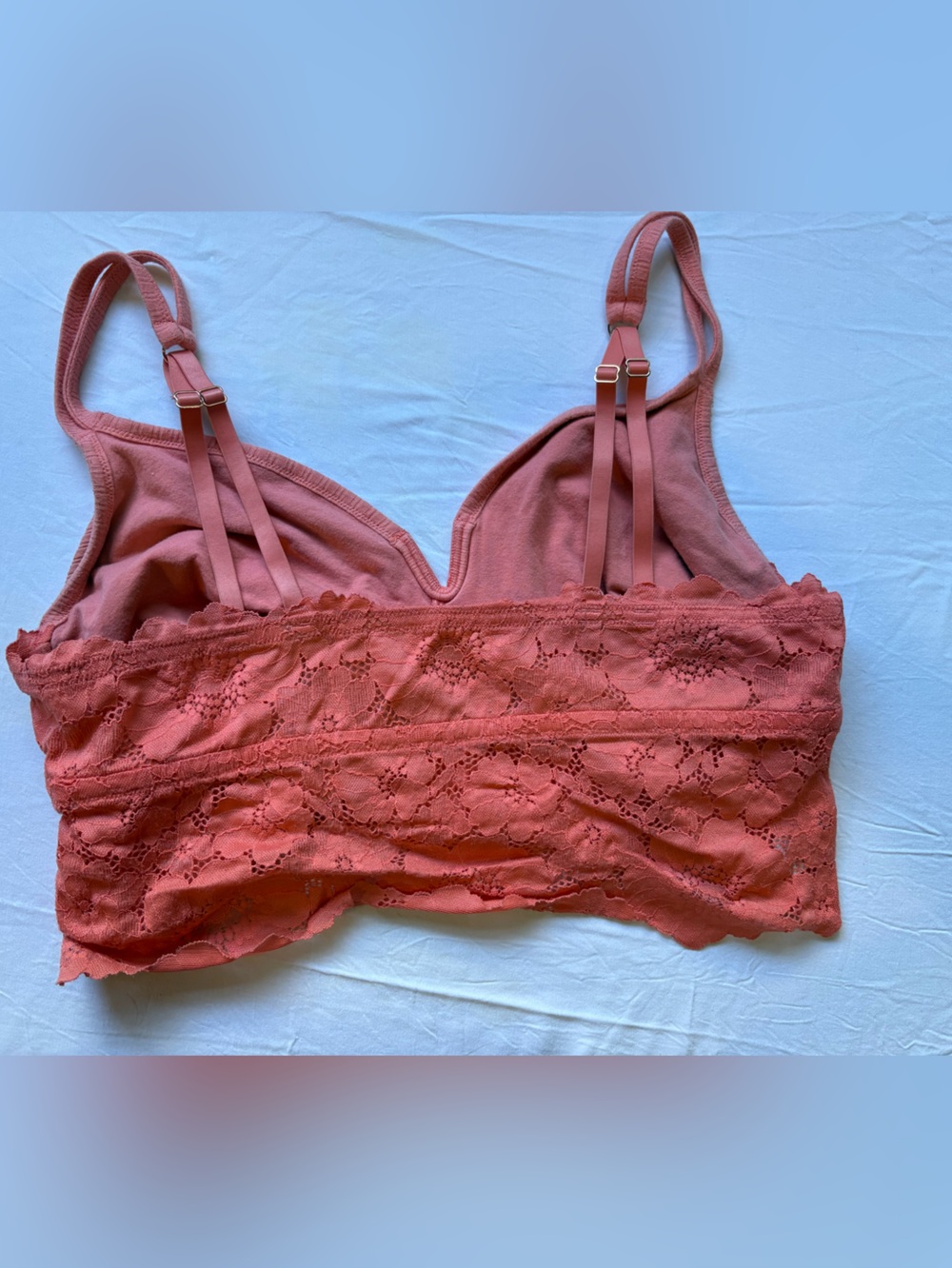Rust Ribbed Bralette Top - Picture 2 of 2